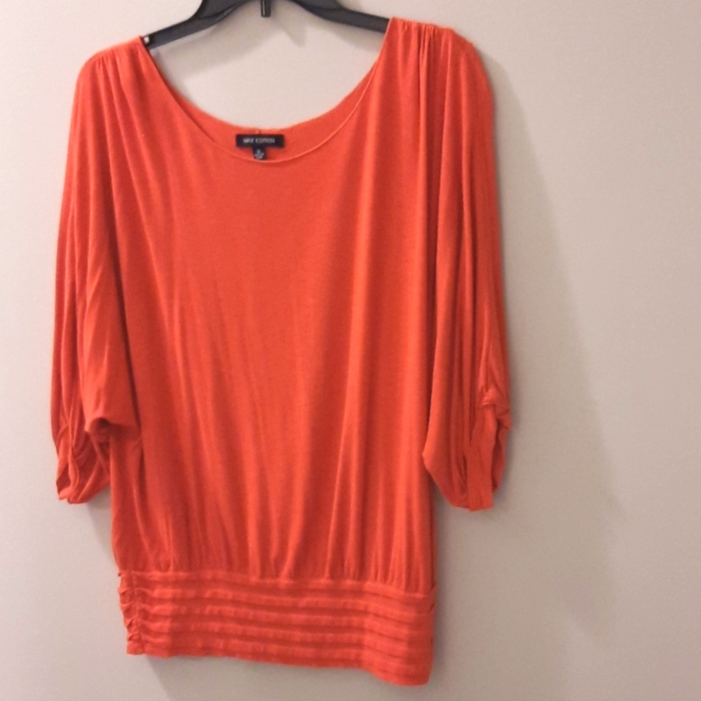Orange Ribbed Top